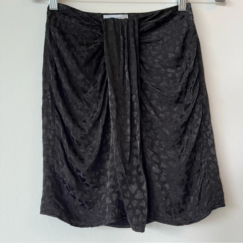 & Other Stories Satin Mini Skirt Heart Jacquard Paris Atelier Women’s 0 Draped